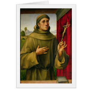 St Francis av Assissi, c.1490 (tempera på panel) Hälsningskort