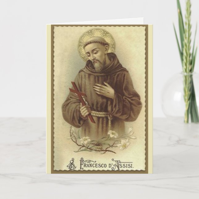St Francis av den Assisi skyddshelgonet av djur Kort (Framsida)