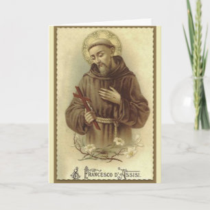 St Francis av den Assisi skyddshelgonet av djur Kort