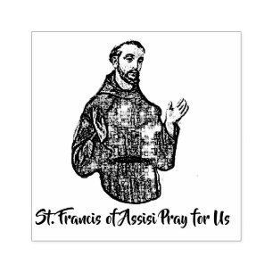 St Francis av den Assisi skyddshelgonet av djur Stämpel