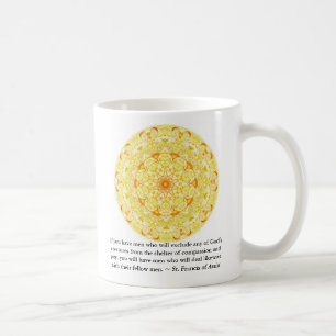 St Francis av det Assisi citationstecknet om Kaffemugg