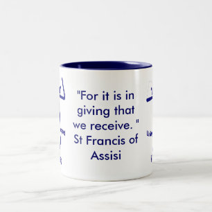 St Francis av det Assisi citationstecknet Två-Tonad Mugg