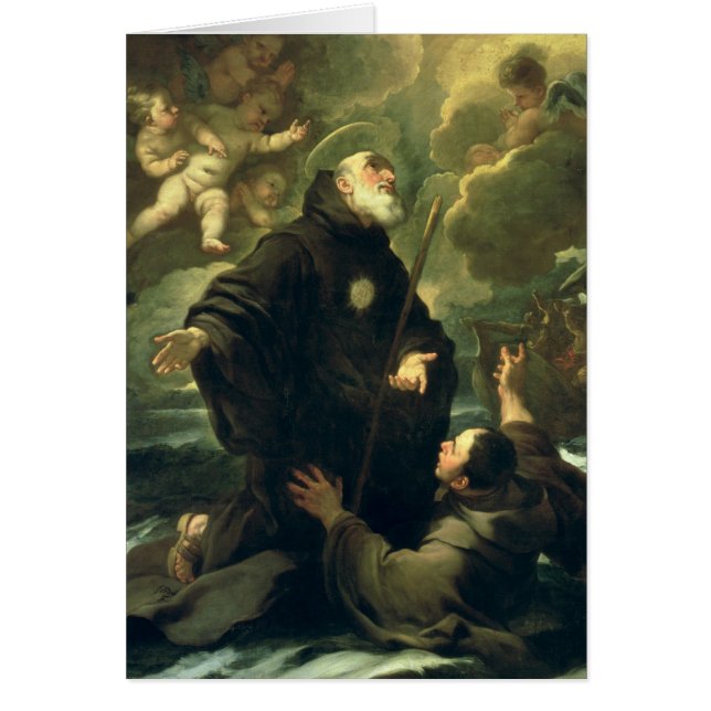 St Francis av Paola, 1416-1507) Hälsningskort (Framsidan)