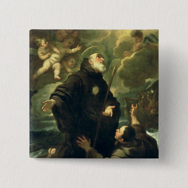 St Francis av Paola, 1416-1507) Knapp (Framsida)
