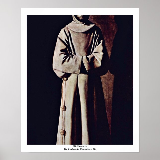 St. Francis, av Zurbarán Francisco De Poster (Framsidan)