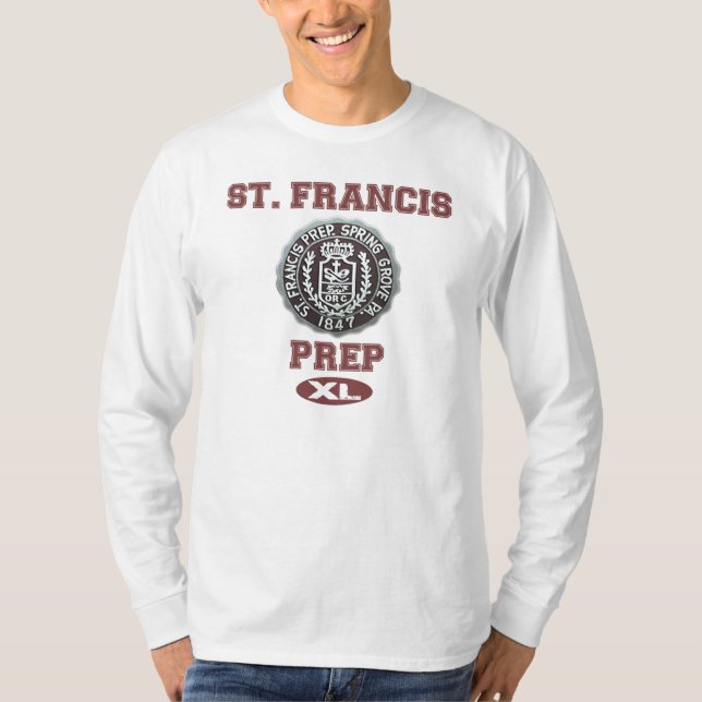 St Francis förbereder långärmaden Ljus-Färgad T Tröja (Framsida)