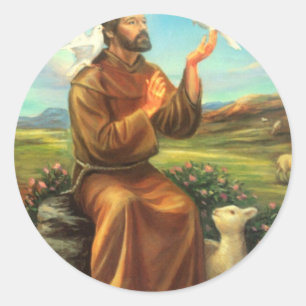 St. Francis Fullt-färg Tee, Tie, Mugg, Samsung Fod Runt Klistermärke