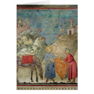 St Francis ger hans lag till en främling Hälsningskort