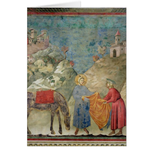 St Francis ger hans lag till en främling Hälsningskort (Framsidan)