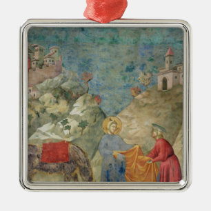 St Francis ger hans lag till en främling Julgransprydnad Metall