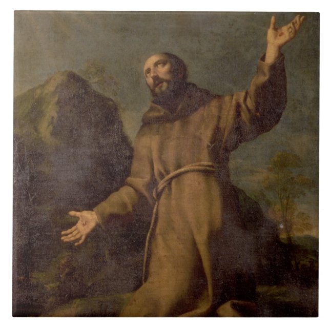 St Francis häleri stigmatana Kakelplatta (Framsidan)