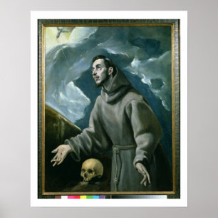 St Francis häleri stigmatana (olja på kanfas) Poster
