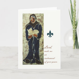 St. Francis Holding a Cat, katolskt heligkort Kort