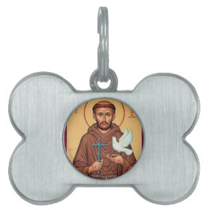 St Francis innehavkor och duvagåva Namnbricka Husdjur
