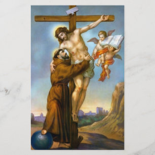 St Francis Jesus arg änglarvärld Brevpapper
