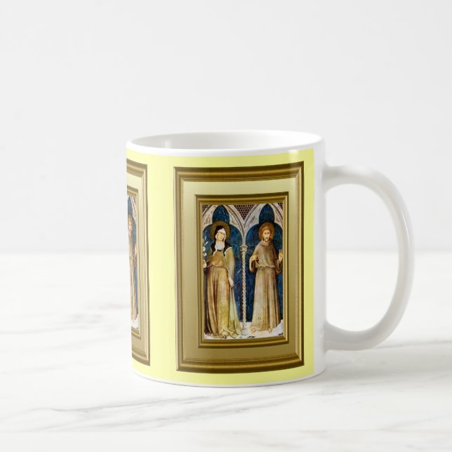 St Francis och St Clare, Assisi Kaffemugg (Höger)