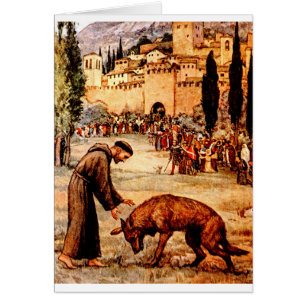 St Francis och vargen Hälsningskort