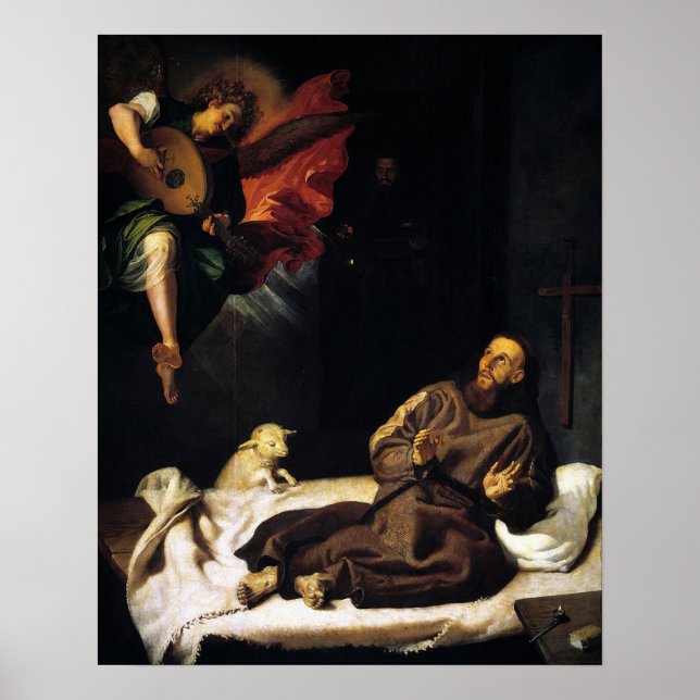 St Francis of Assisi Angel Visitation Poster (Framsidan)
