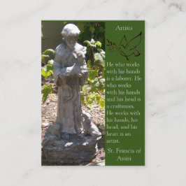 St. Francis of Assisi-Artists - Prayer Card (Flat) Visitkort
