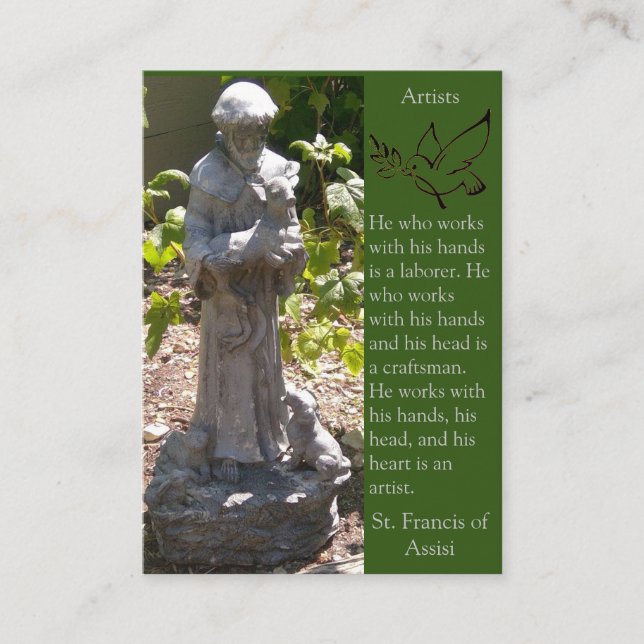 St. Francis of Assisi-Artists - Prayer Card (Flat) Visitkort (Framsida)