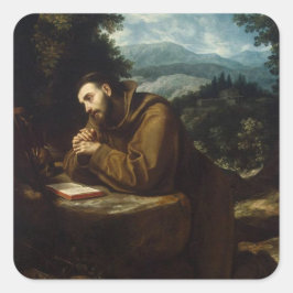 St. Francis of Assisi av Cigoli Fyrkantigt Klistermärke
