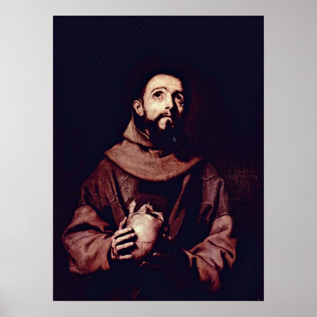 St. Francis of Assisi av Jusepe de Ribera Poster (Framsidan)