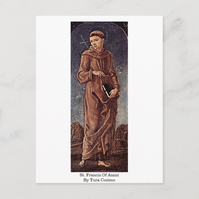St. Francis of Assisi av Tura Cosimo Vykort (Framsida)