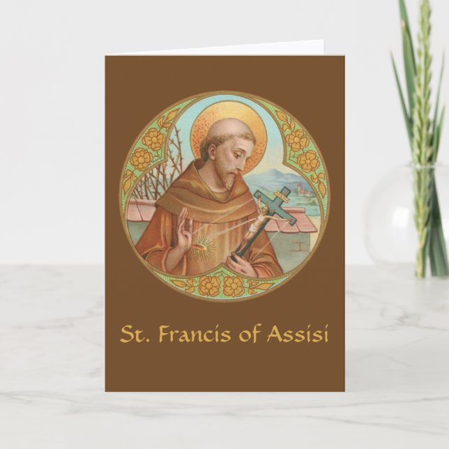 St. Francis of Assisi (BK 002) Blank Hälsning Kort (Framsida)