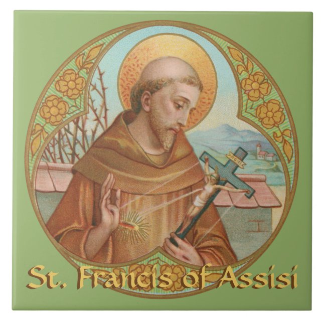 St. Francis of Assisi (BK 002) Kakelplatta (Framsidan)