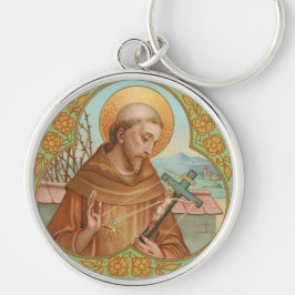 St. Francis of Assisi (BK 002) Rund Silverfärgad Nyckelring