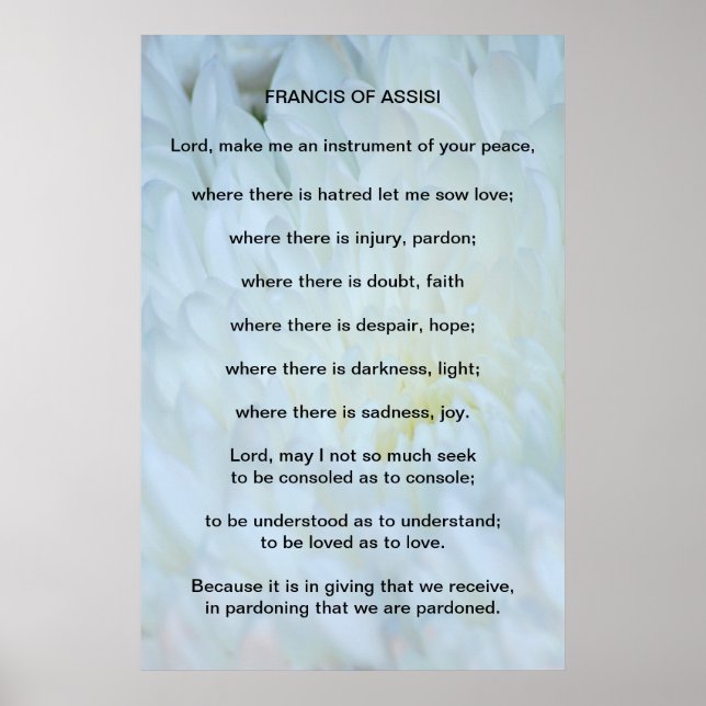 St Francis of Assisi-bön Poster (Framsidan)