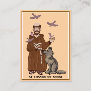 St Francis of Assisi-bönekort Visitkort