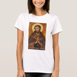 St. Francis of Assisi Catholic T-Shirt for Women
