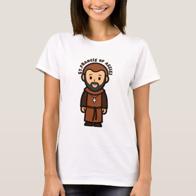 St. Francis of Assisi Catholic T-Shirt for Women (Framsida)