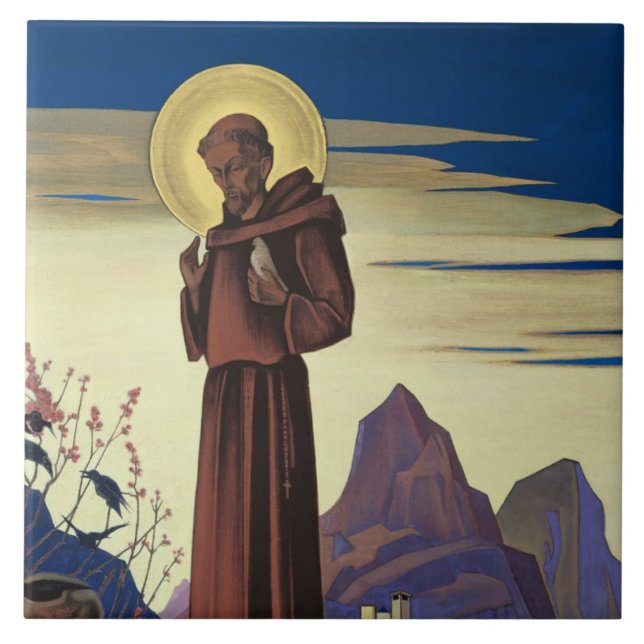 St. Francis of Assisi (Christian Saint) Kakelplatta (Framsidan)