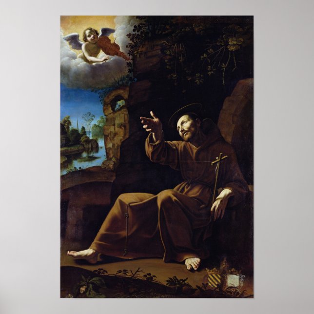 St. Francis of Assisi Consoled by an Angel Poster (Framsidan)