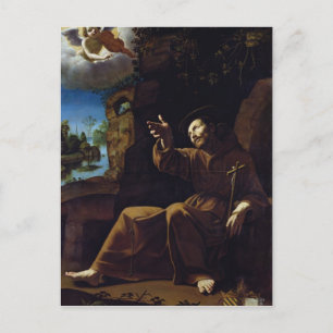St. Francis of Assisi Consoled by an Angel Vykort