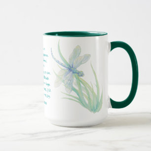 St. Francis of Assisi Dragonfly in Blue Aqua Mugg