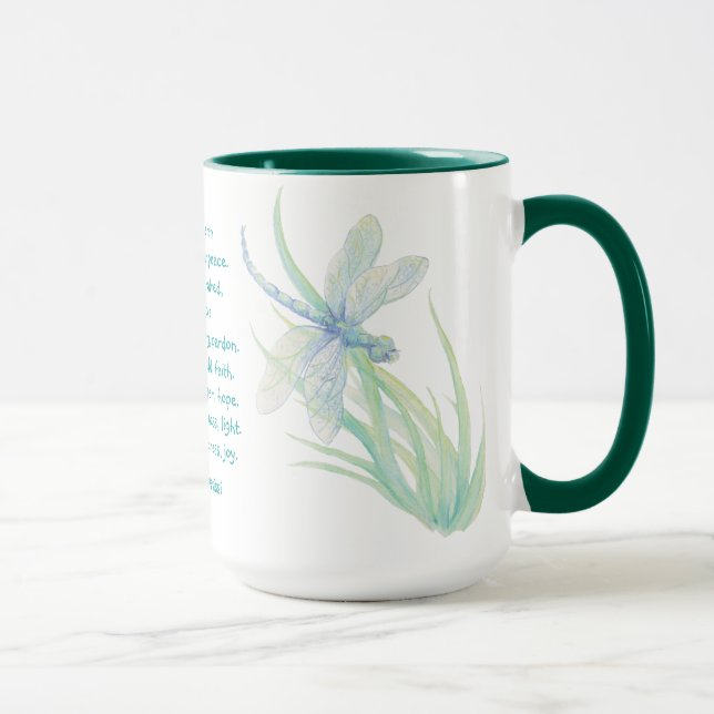 St. Francis of Assisi Dragonfly in Blue Aqua Mugg (Höger)