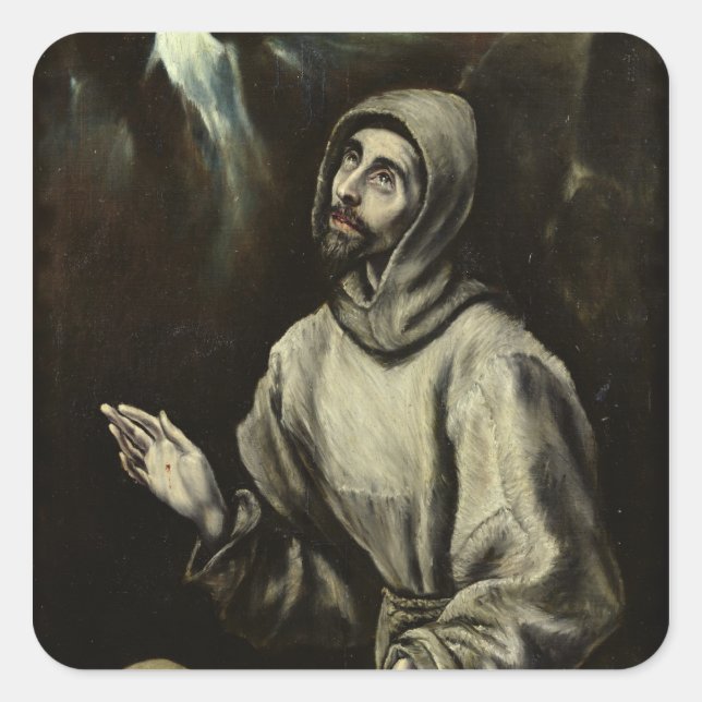 St. Francis of Assisi Fyrkantigt Klistermärke (Framsida)
