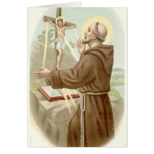 St. Francis of Assisi Greeting Card w/be Hälsningskort (Framsidan)