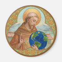 St. Francis of Assisi Holding Earth Button