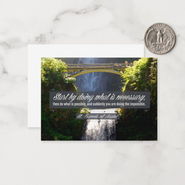 St Francis of Assisi inspirational Quote "Doing" Anteckningskort (Fram/Back In Situ)