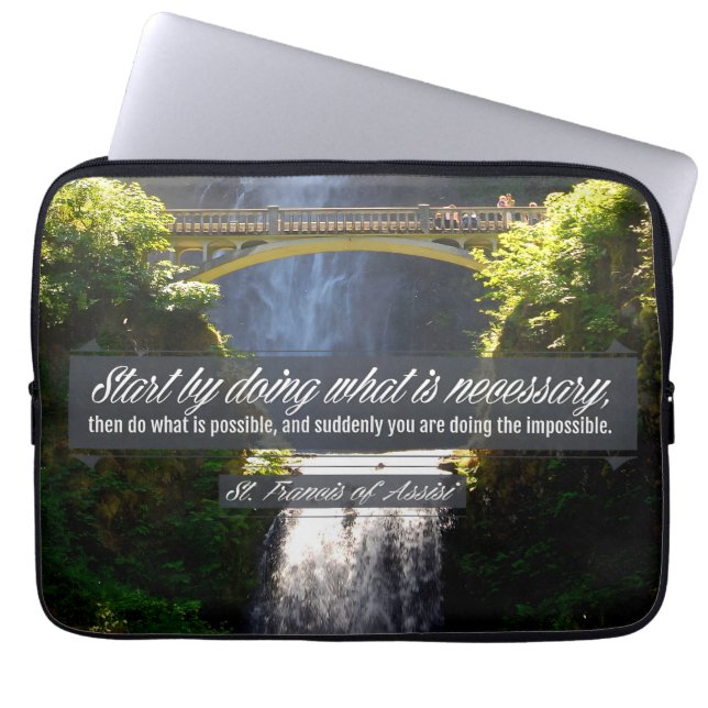 St Francis of Assisi inspirational Quote "Doing" Laptop Fodral (Framsidan)