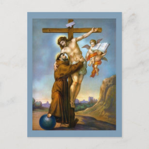 St. Francis of Assisi Jesus Crucifixion Änglar Vykort