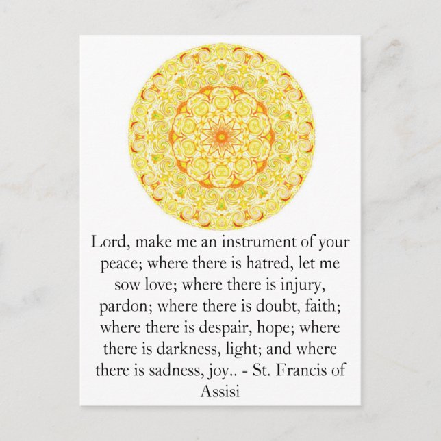 St. Francis of Assisi om FAITH Vykort (Framsida)