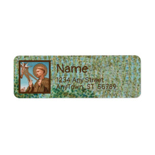 St. Francis of Assisi, Pater Seraphicus (SAU 040) Returadress Etikett