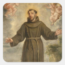 St. Francis of Assisi Patron Saint of Animals Fyrkantigt Klistermärke