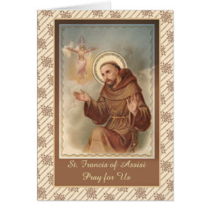 St. Francis of Assisi Patron Saint of Animals Hälsningskort
