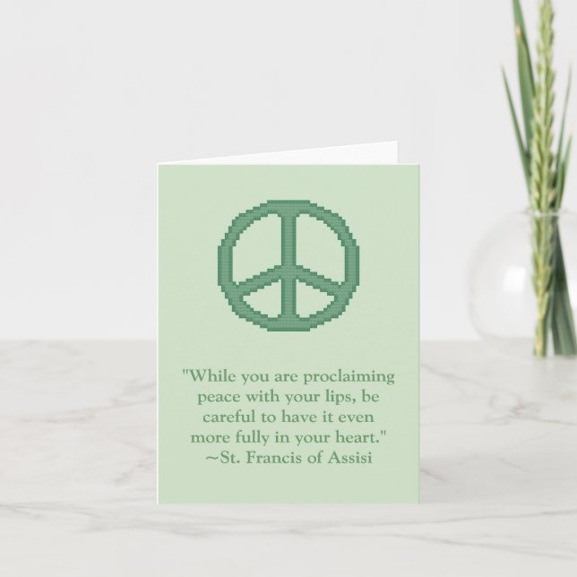 St. Francis of Assisi Peace Quote Notecard Kort (Framsida)